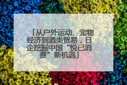 从户外运动、宠物经济到酒类贸易，日企挖掘中国“悦己消费”新机遇