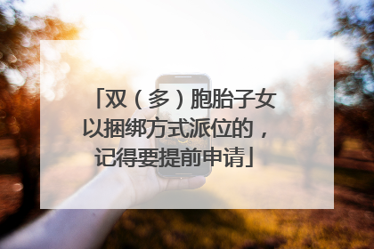 双（多）胞胎子女以捆绑方式派位的，记得要提前申请