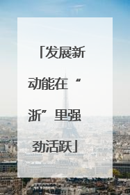 发展新动能在“浙”里强劲活跃