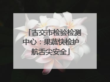 古交市检验检测中心：果蔬快检护航舌尖安全