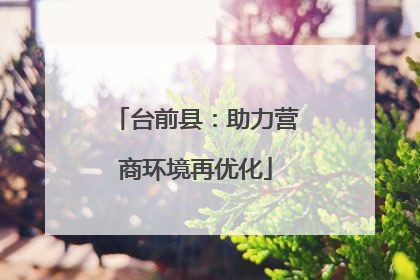 台前县：助力营商环境再优化