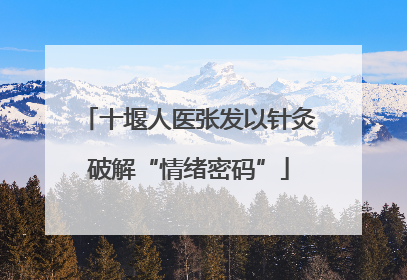 十堰人医张发以针灸破解“情绪密码”