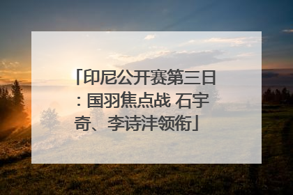 印尼公开赛第三日：国羽焦点战 石宇奇、李诗沣领衔