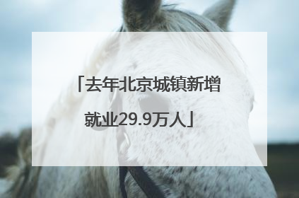 去年北京城镇新增就业29.9万人