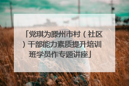 党琪为滕州市村（社区）干部能力素质提升培训班学员作专题讲座