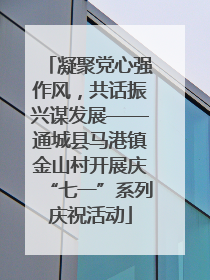 凝聚党心强作风，共话振兴谋发展——通城县马港镇金山村开展庆“七一”系列庆祝活动