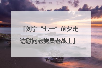 刘宁“七一”前夕走访慰问老党员老战士