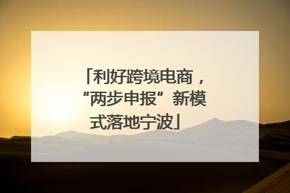 利好跨境电商，“两步申报”新模式落地宁波
