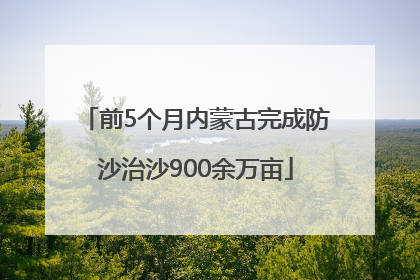 前5个月内蒙古完成防沙治沙900余万亩