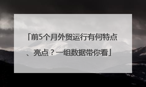 前5个月外贸运行有何特点、亮点？一组数据带你看