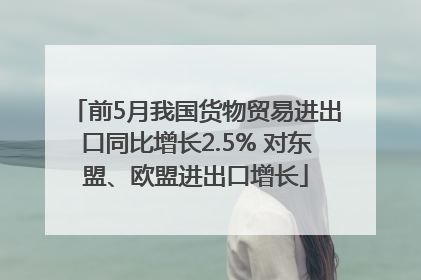 前5月我国货物贸易进出口同比增长2.5% 对东盟、欧盟进出口增长