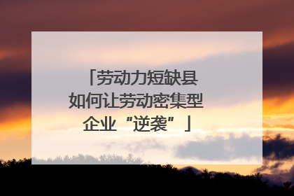 劳动力短缺县 如何让劳动密集型企业“逆袭”