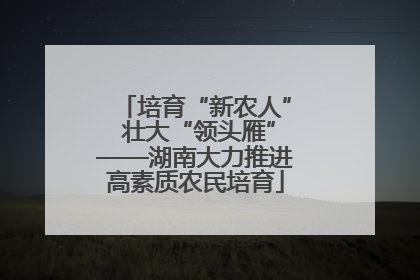 培育“新农人” 壮大“领头雁”——湖南大力推进高素质农民培育