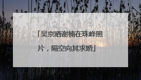 吴京晒谢楠在珠峰照片，隔空向其求婚