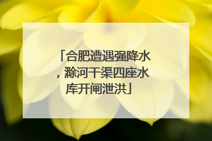 合肥遭遇强降水，滁河干渠四座水库开闸泄洪