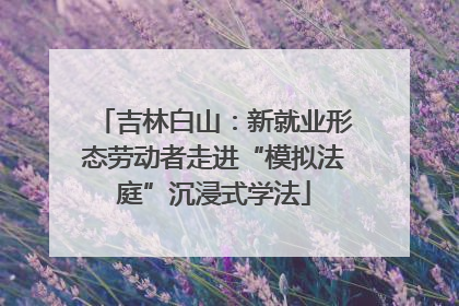 吉林白山：新就业形态劳动者走进“模拟法庭”沉浸式学法