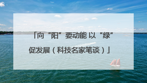 向“阳”要动能 以“绿”促发展（科技名家笔谈）