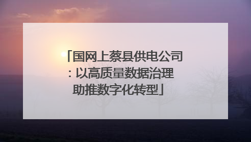 国网上蔡县供电公司：以高质量数据治理 助推数字化转型