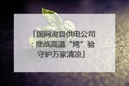 国网浚县供电公司：鏖战高温“烤”验 守护万家清凉