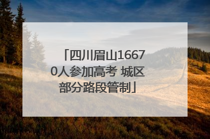四川眉山16670人参加高考 城区部分路段管制