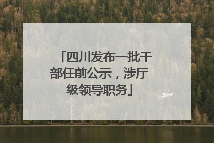 四川发布一批干部任前公示，涉厅级领导职务