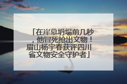 在崖墓坍塌前几秒，他冒死抢出文物！眉山杨宇春获评四川省文物安全守护者