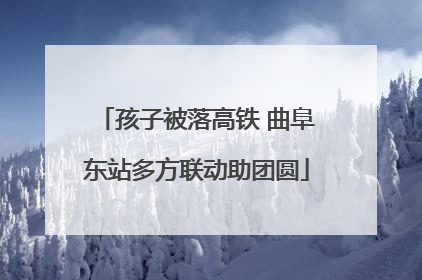 孩子被落高铁 曲阜东站多方联动助团圆