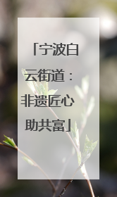 宁波白云街道：非遗匠心助共富