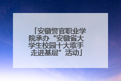安徽警官职业学院承办“安徽省大学生校园十大歌手走进基层”活动