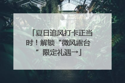 夏日追风打卡正当时！解锁“微风露台”限定礼遇→