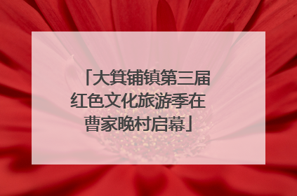 大箕铺镇第三届红色文化旅游季在曹家晚村启幕