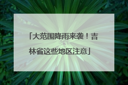 大范围降雨来袭！吉林省这些地区注意