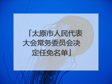 太原市人民代表大会常务委员会决定任免名单