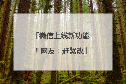 微信上线新功能！网友：赶紧改
