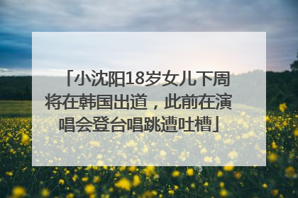 小沈阳18岁女儿下周将在韩国出道，此前在演唱会登台唱跳遭吐槽