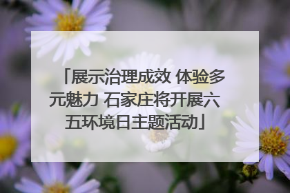 展示治理成效 体验多元魅力 石家庄将开展六五环境日主题活动