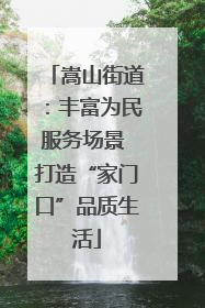 嵩山街道：丰富为民服务场景 打造“家门口”品质生活