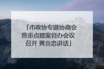 市政协专题协商会暨重点提案督办会议召开 黄喜忠讲话