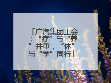 广汽集团工会：“疗”与“养”并重，“休”与“学”同行
