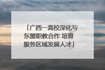 广西一高校深化与东盟职教合作 培育服务区域发展人才