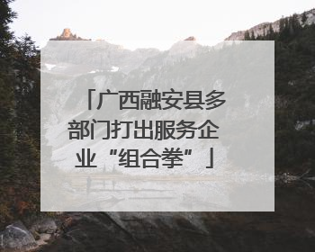 广西融安县多部门打出服务企业“组合拳”