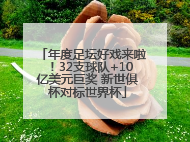 年度足坛好戏来啦！32支球队+10亿美元巨奖 新世俱杯对标世界杯