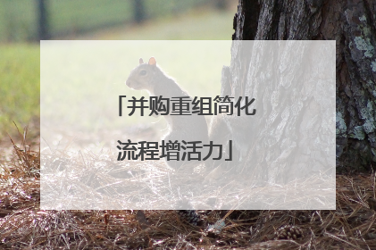 并购重组简化流程增活力