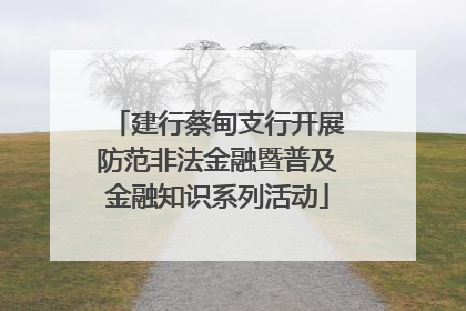 建行蔡甸支行开展防范非法金融暨普及金融知识系列活动