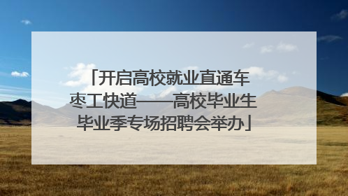 开启高校就业直通车 枣工快道——高校毕业生毕业季专场招聘会举办