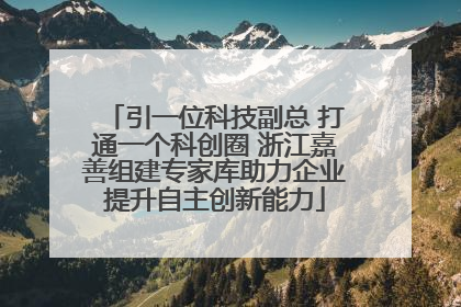 引一位科技副总 打通一个科创圈 浙江嘉善组建专家库助力企业提升自主创新能力