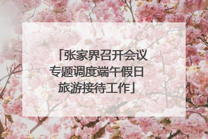 张家界召开会议专题调度端午假日旅游接待工作