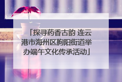 探寻药香古韵 连云港市海州区朐阳街道举办端午文化传承活动