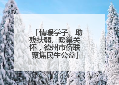 情暖学子、助残扶弱、暖巢关怀，德州市侨联聚焦民生公益