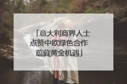 意大利商界人士点赞中欧绿色合作蕴藏黄金机遇